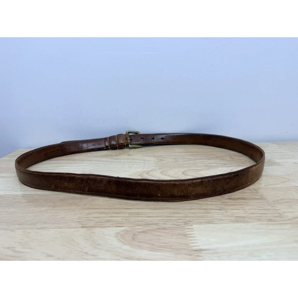 Vintage Coach British Tan Leather Belt with Brass Buckle Size 42 #25